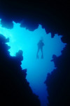 Canyon in Dahab vanaf de bodem gezien (30 mtr)