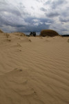 Kootwijkerzand met dreigende lucht, Veluwe